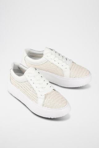 Baskets plateformes en cuir - Ecru