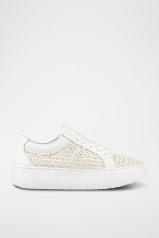 Baskets plateformes en cuir - Ecru