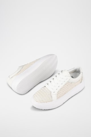 Baskets plateformes en cuir - Ecru