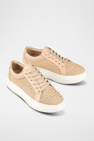 Baskets plateformes en cuir - Beige