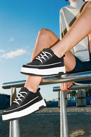 Sneakers plateformes - Noir et blanc