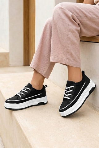 Sneakers plateformes - Noir et blanc