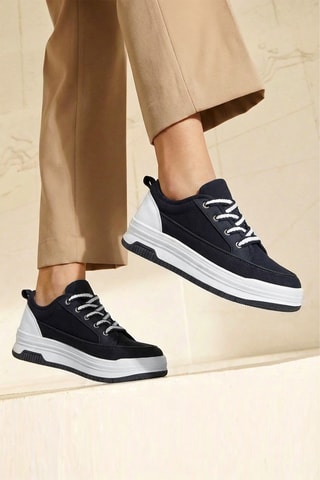 Sneakers plateformes - Bleu marine et blanc