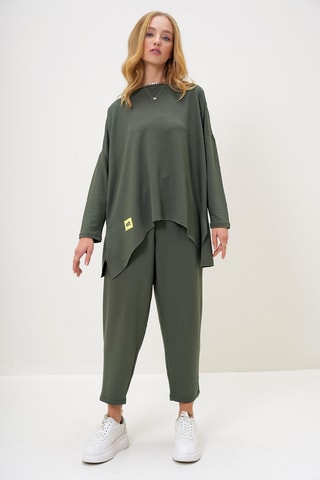 T-shirt oversize et pantalon - Kaki