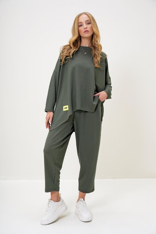 T-shirt oversize et pantalon - Kaki