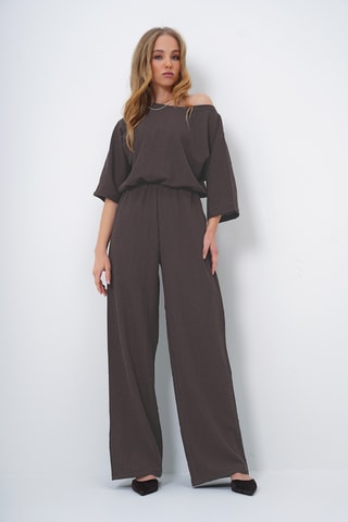 Blouse et pantalon palazzo - Marron