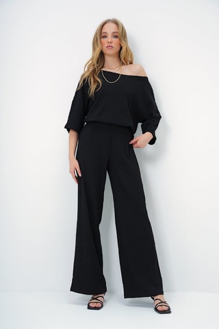 Blouse et pantalon palazzo - Noir