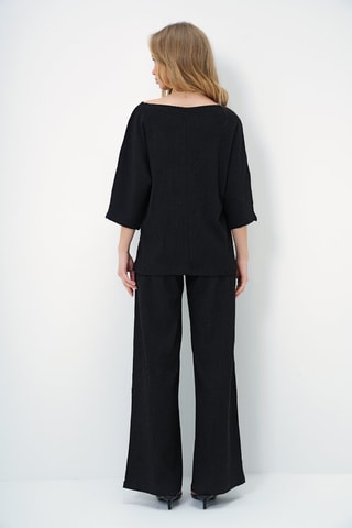 Blouse et pantalon palazzo - Noir