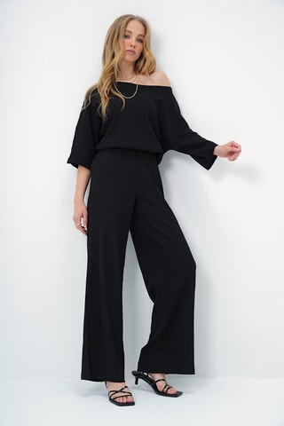 Blouse et pantalon palazzo - Noir