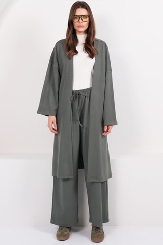 Kimono et pantalon palazzo - Kaki
