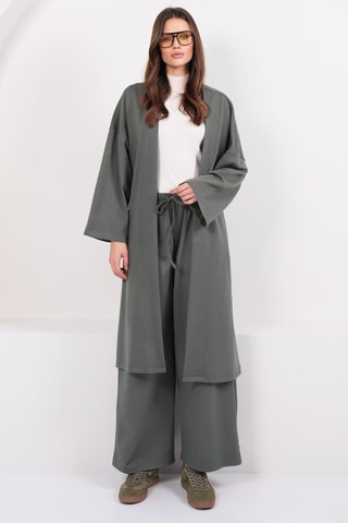 Kimono et pantalon palazzo - Kaki