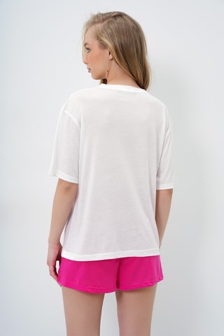 T-shirt et short - Blanc et fuchsia