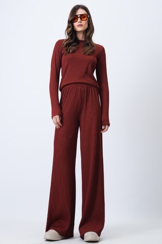 T-shirt et Pantalon palazzo - Rouge brique