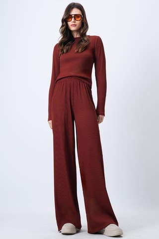 T-shirt et Pantalon palazzo - Rouge brique