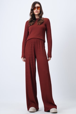 T-shirt et Pantalon palazzo - Rouge brique