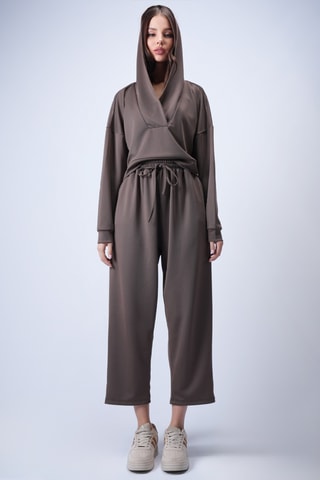 Sweat à capuche et pantalon - Marron