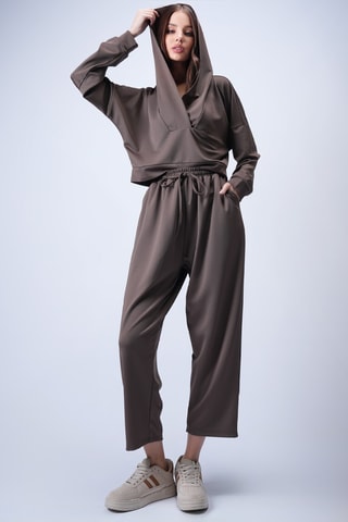 Sweat à capuche et pantalon - Marron