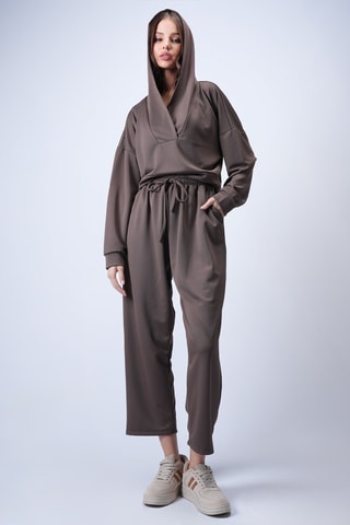 Sweat à capuche et pantalon - Marron