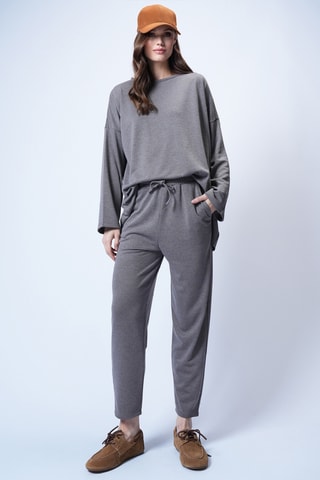 T-shirt oversize et pantalon - Gris foncé