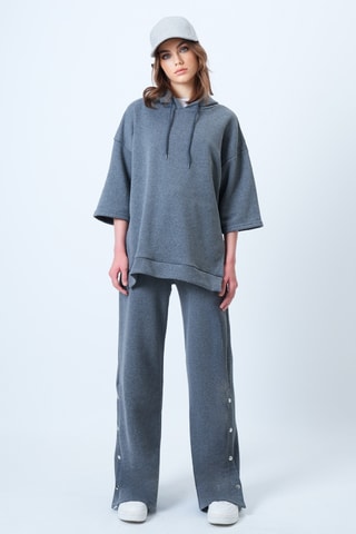Sweat à capuche et pantalon wide legs - Anthracite