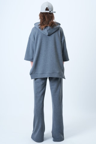 Sweat à capuche et pantalon wide legs - Anthracite