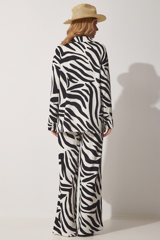 Chemisier et pantalon taille haute - Noir et blanc