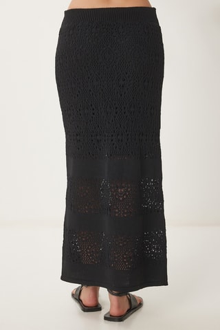 Crop top et jupe longue - Noir