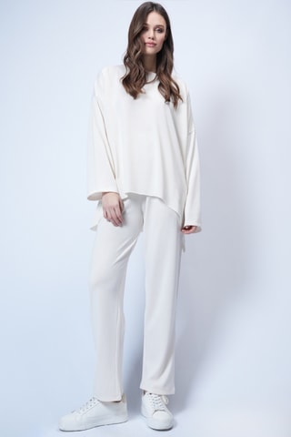 T-shirt oversize et pantalon - Ecru