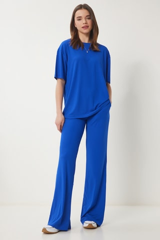 T-shirt oversize et pantalon - Bleu foncé