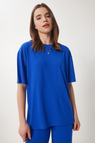 T-shirt oversize et pantalon - Bleu foncé