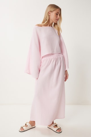 Blouse et jupe longue - Rose