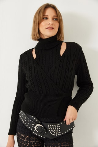 Top et gilet portefeuille - Noir