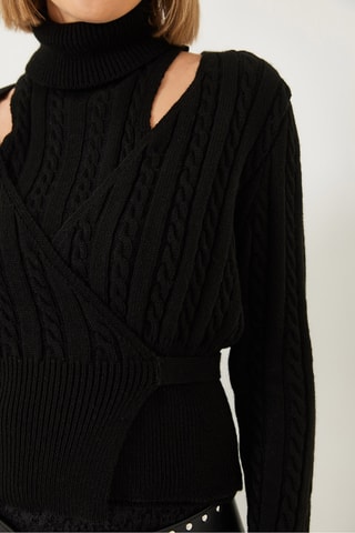 Top et gilet portefeuille - Noir