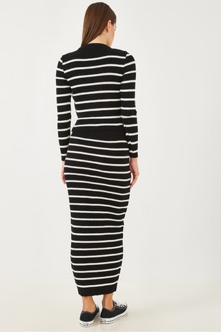 Top et jupe fourreau en laine - Noir et blanc