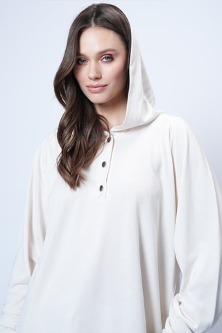 Sweat à capuche et pantalon - Ecru