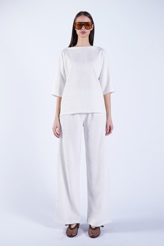 Blouse et pantalon palazzo - Ecru