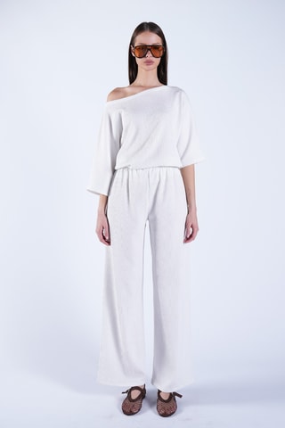 Blouse et pantalon palazzo - Ecru