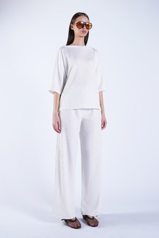 Blouse et pantalon palazzo - Ecru