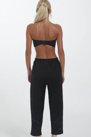 Crop top bustier et pantalon 7/8 - Noir