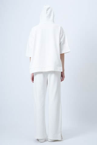 Sweat à capuche et pantalon wide legs - Blanc