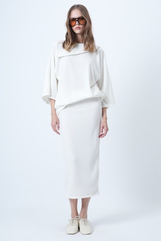 Blouse et jupe fourreau - Ecru