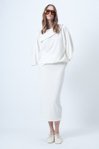 Blouse et jupe fourreau - Ecru