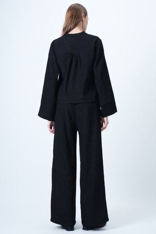 Veste et pantalon palazzo en velours - Noir