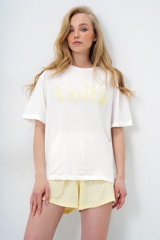 T-shirt et short - Blanc et jaune