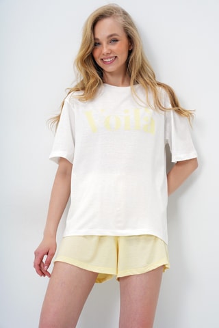 T-shirt et short - Blanc et jaune