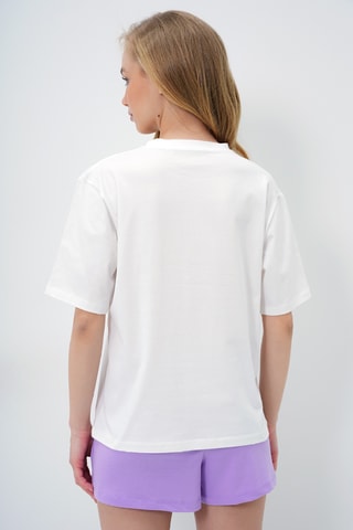 T-shirt et short - Blanc et mauve