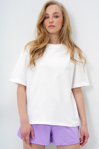 T-shirt et short - Blanc et mauve