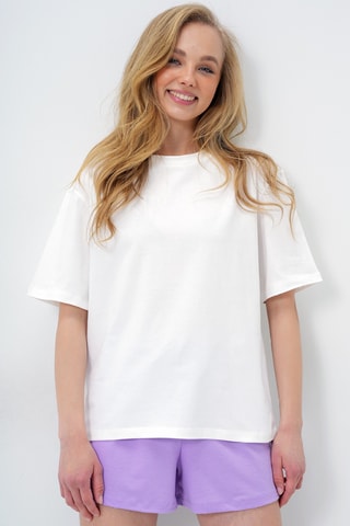 T-shirt et short - Blanc et mauve