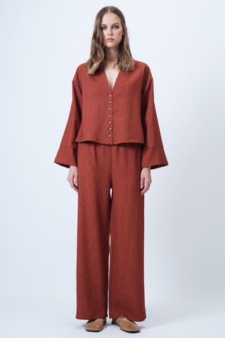 Veste et pantalon palazzo en velours - Noir