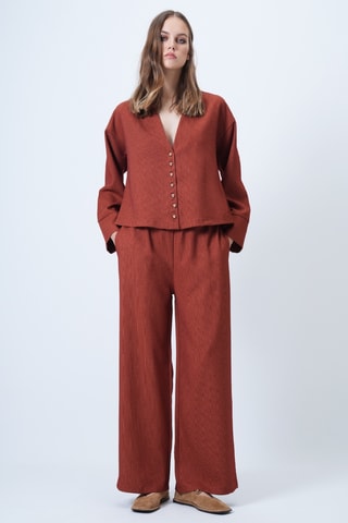 Veste et pantalon palazzo en velours - Noir